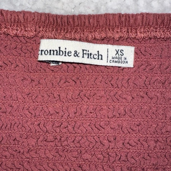 ABERCROMBIE & FITCH romper shorts tank top red rust burgundy ruched backing XS - Picture 6 of 9